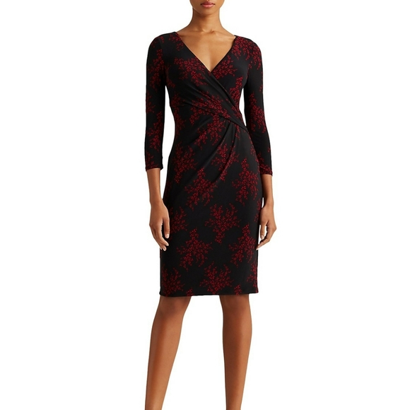 Lauren Ralph Lauren Dresses & Skirts - Lauren Ralph Lauren Floral Jersey Surplice Dress
